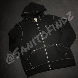 True Religion Black Hoodie with Logo